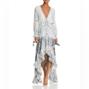 Rococo Sand Blue Paisley High Low Midi Dress